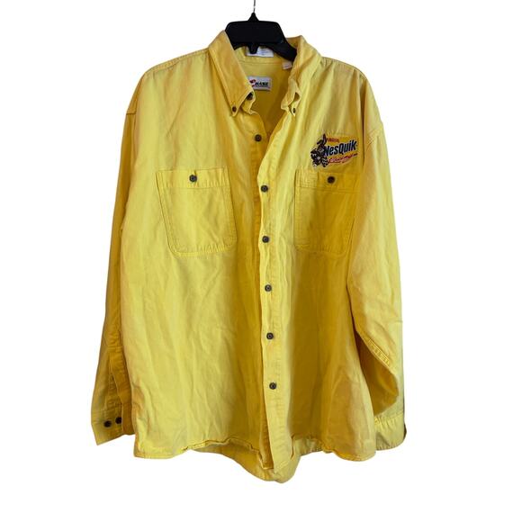 Vintage Chase Authentics Nestlé Nesquik Racing Yellow Button Down Shirt XXL